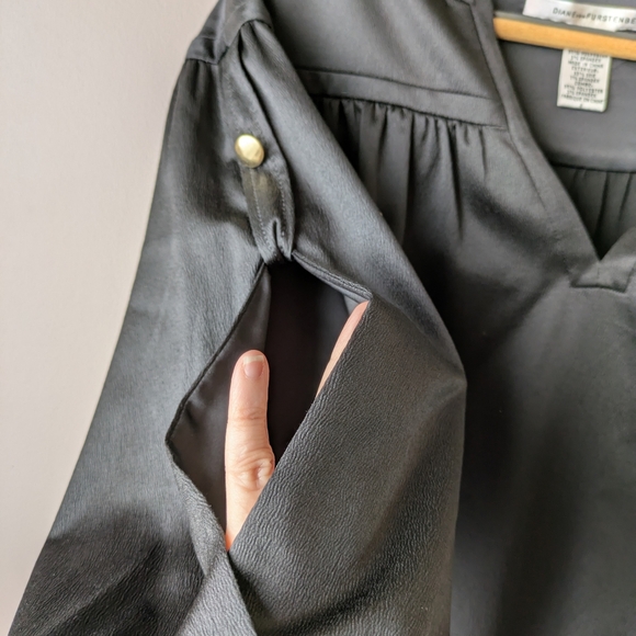 Diane Von Furstenberg Black Silk Midi Dress 8 - Picture 4 of 13